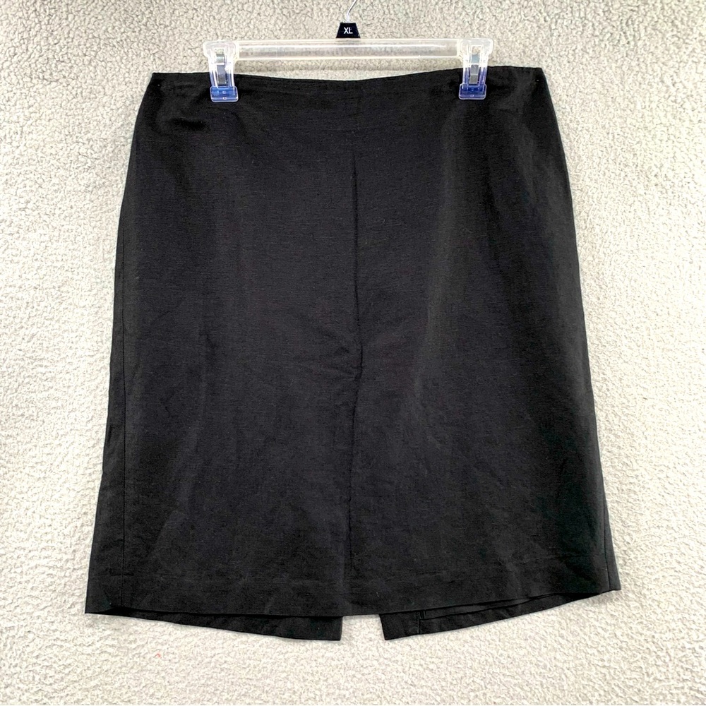 Ann Taylor Loft Women's Linen Blend Black Pencil Carrer Casual Skirt Size 12